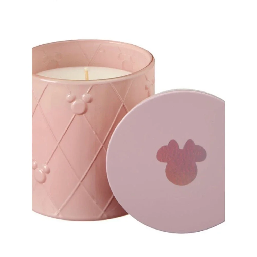 #2204*”4x4”Minnie-Disney Scented Soy Candle in Light Pink Glass Jar